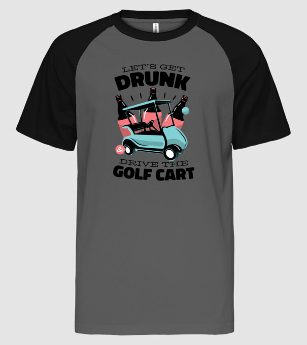 Golf kocsi minta szürke/fekete pólón