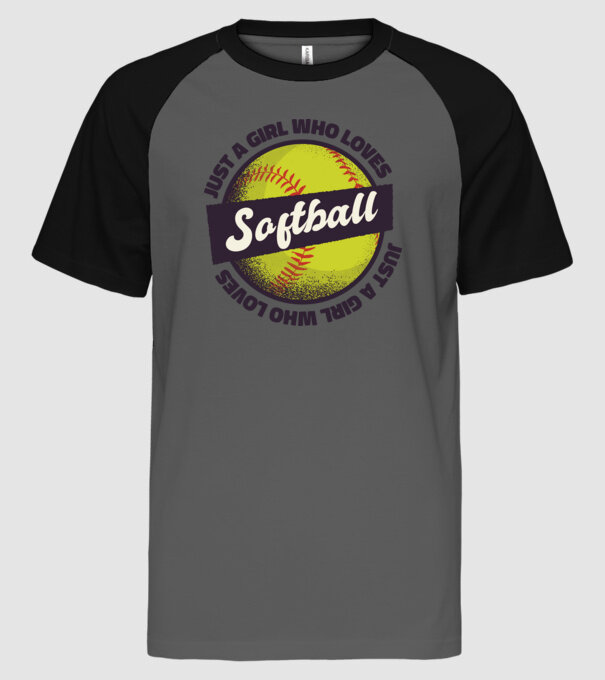 Softball minta szürke/fekete pólón