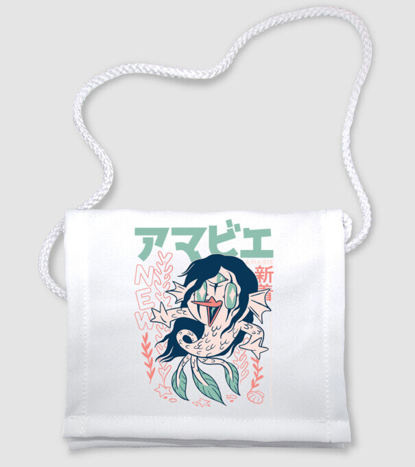 Amabie Yokai minta fehér pólón