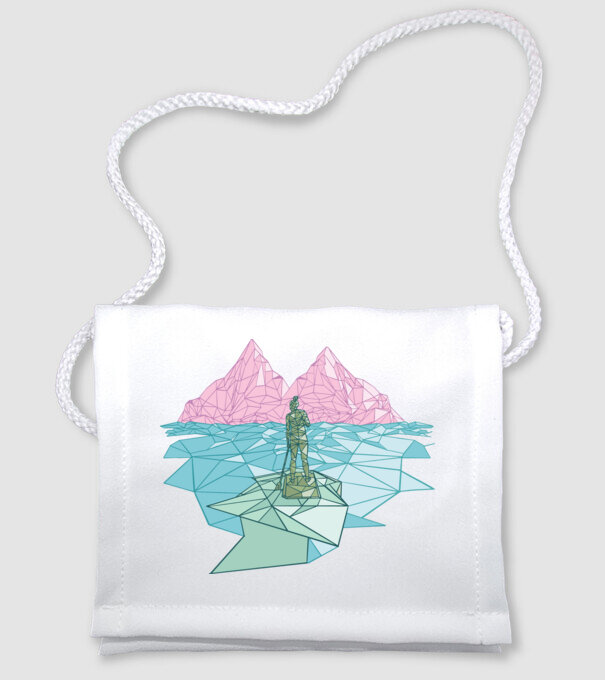 Lowpoly Padding minta fehér pólón