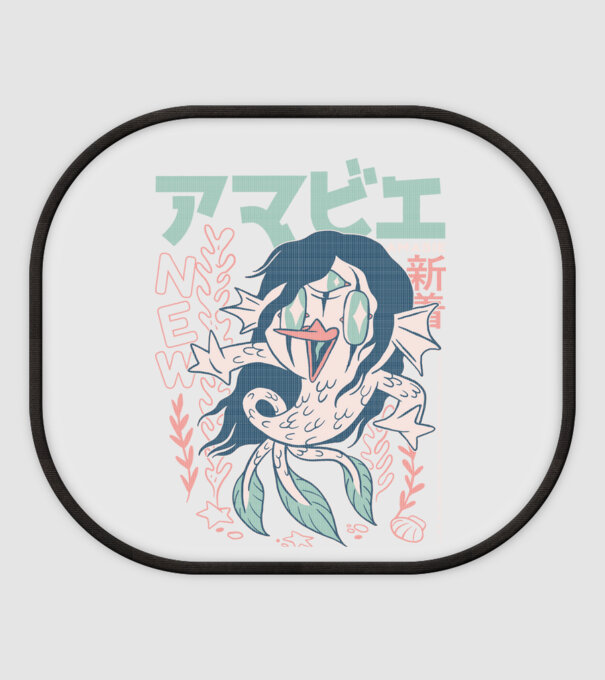 Amabie Yokai minta fehér pólón