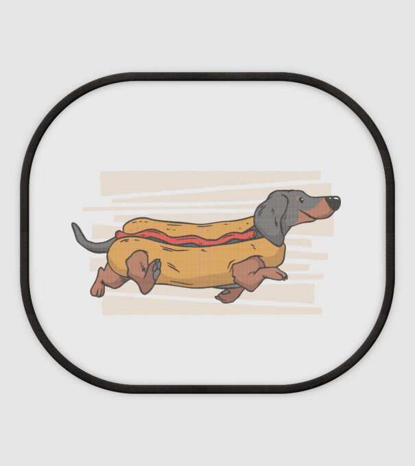 Hot Dog tacskó minta fehér pólón