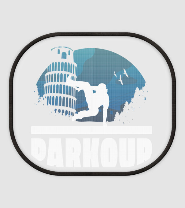 Parkour minta fehér pólón