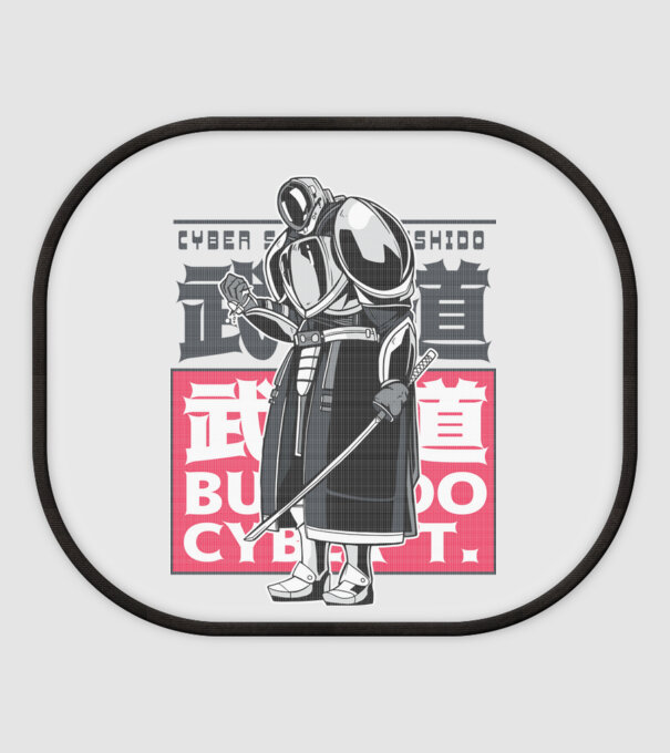 Robot szamuráj minta fehér pólón