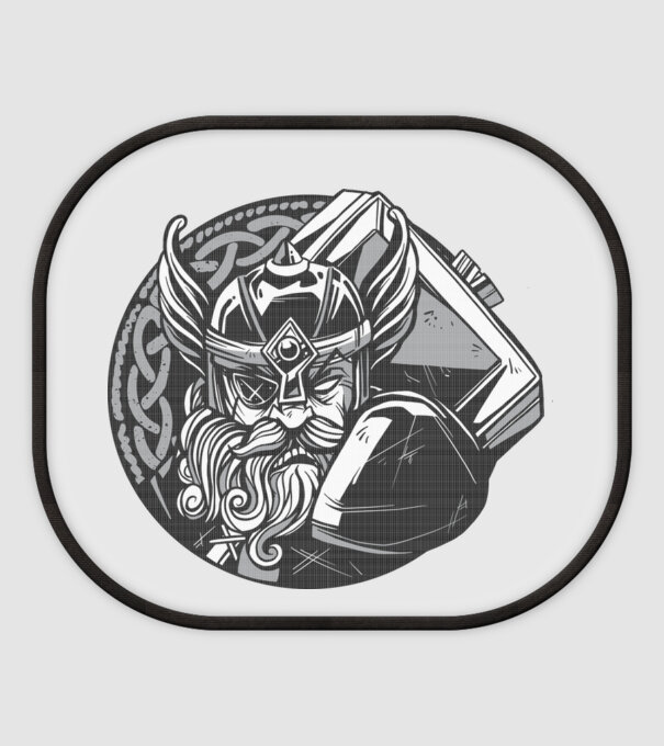 Viking kalapács minta fehér pólón