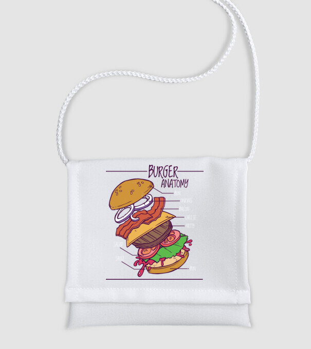 Burger Anatómia minta fehér pólón