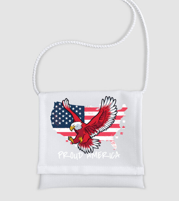 Büszke Amerika minta fehér pólón