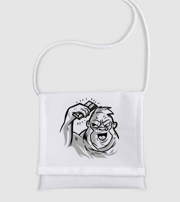 Gorilla ezüsttel minta fehér pólón