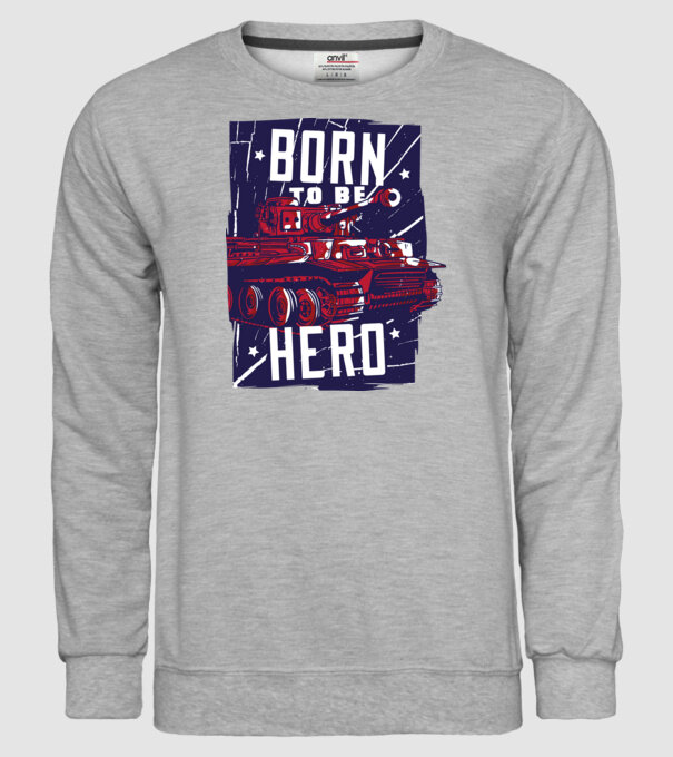 Born To be A Hero Tankos minta szürke pólón