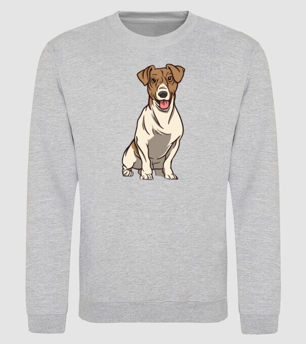 Jack Russell Terrier minta szürke pólón