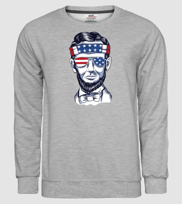 Lincoln USA minta szürke pólón