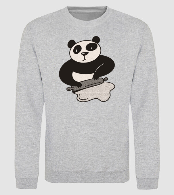 Tészta gyúró panda minta szürke pólón