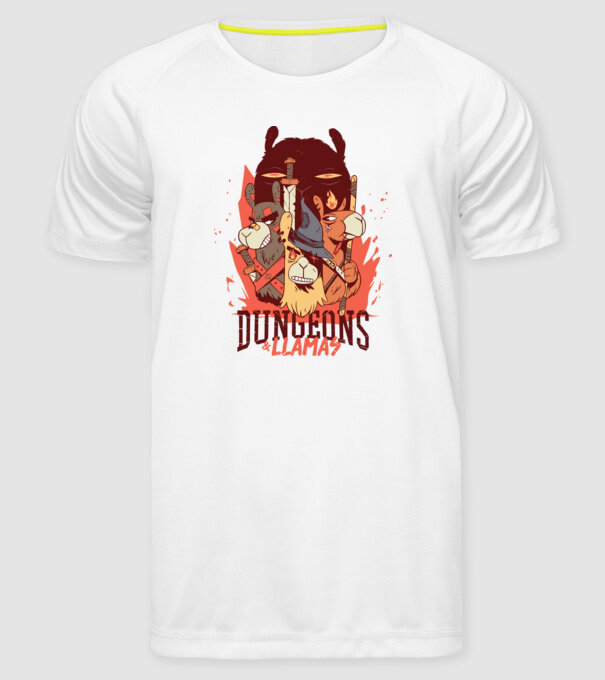 Dungeons and llamas minta fehér pólón