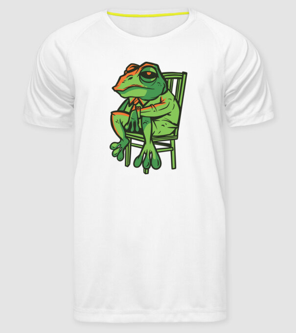 Frog minta fehér pólón