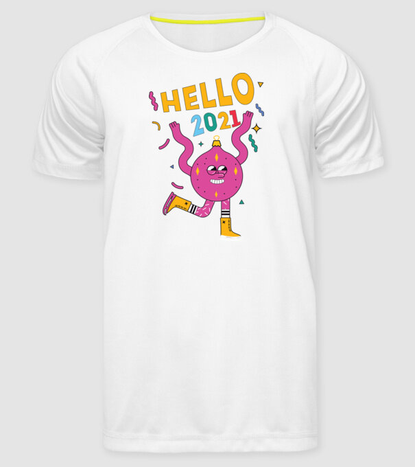 Hello 2021 minta fehér pólón