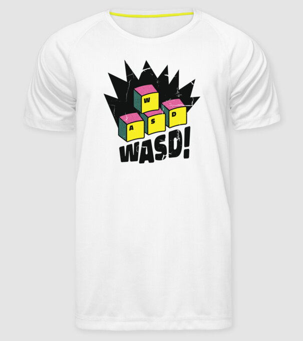 Wasd minta fehér pólón