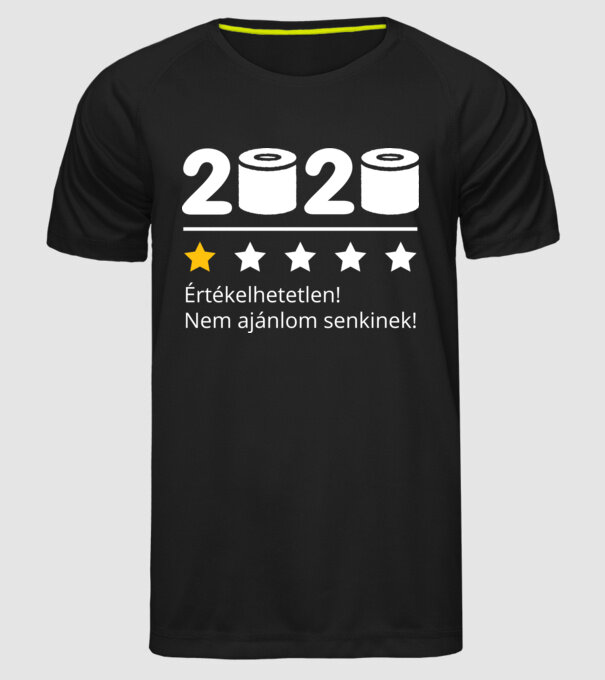 2020 komment - értékelhetetlen minta fekete pólón