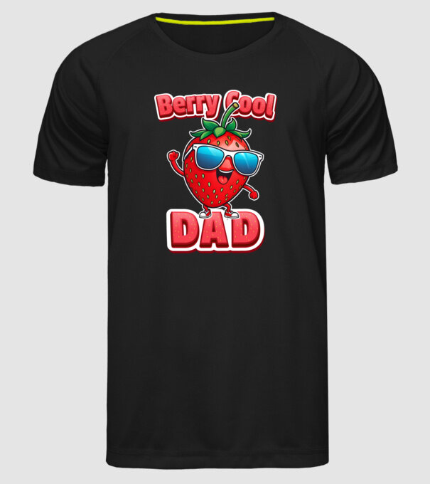 Berry Cool Dad Eper Napszemüvegben minta fekete pólón