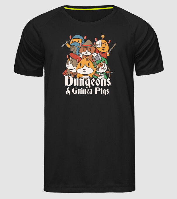 Dungeons And Guinea Pigs minta fekete pólón