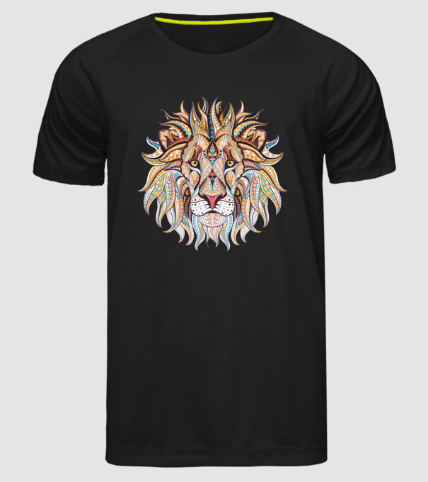 lion octopus minta fekete pólón