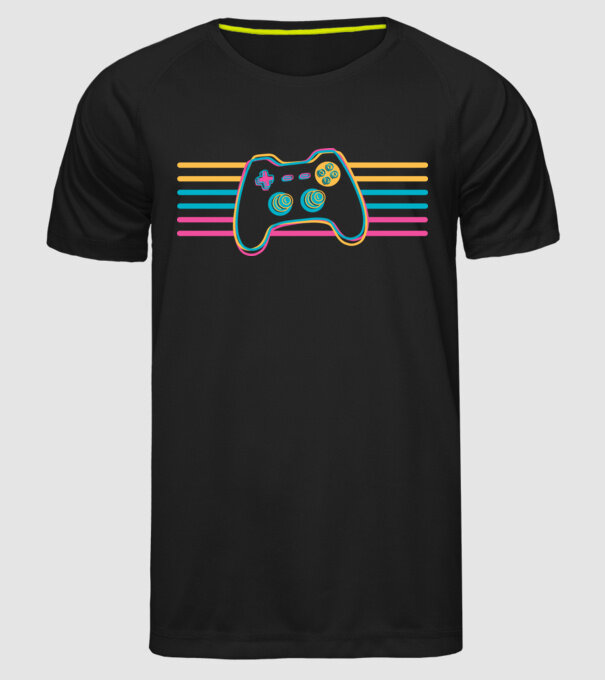 Retro Gamer Kontroller minta fekete pólón