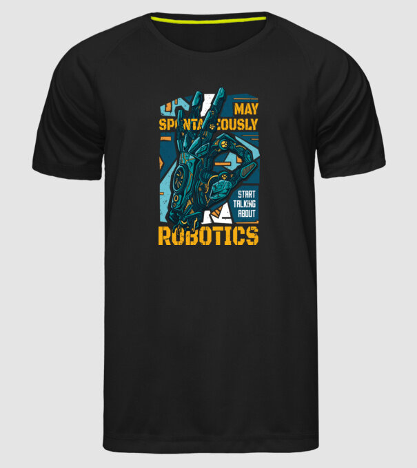 Robotkéz minta fekete pólón