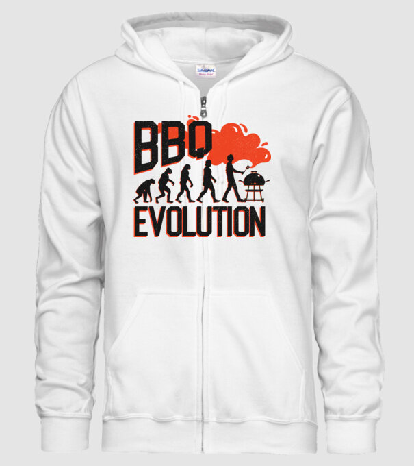 BBQ Evolúció Grillezés minta fehér pólón