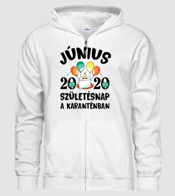 Június 2020 születésnap a karanténban minta fehér pólón