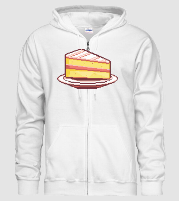 Pixel torta minta fehér pólón