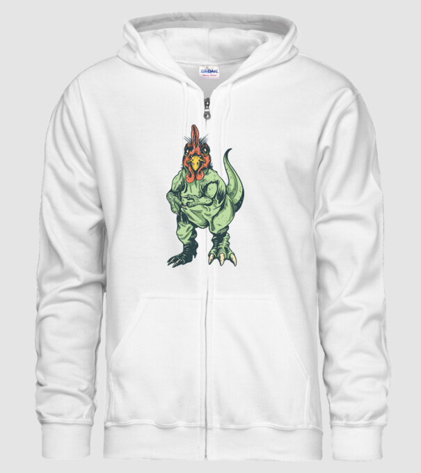 Trex csirke minta fehér pólón