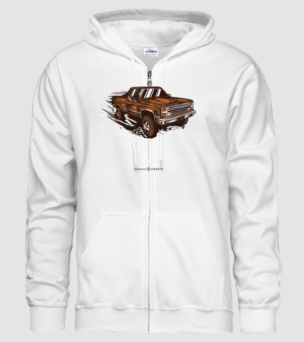 Truck minta fehér pólón