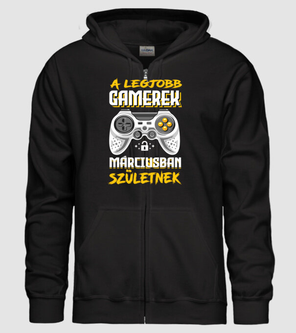 A Legjobb Gamerek Márciusban születnek minta fekete pólón