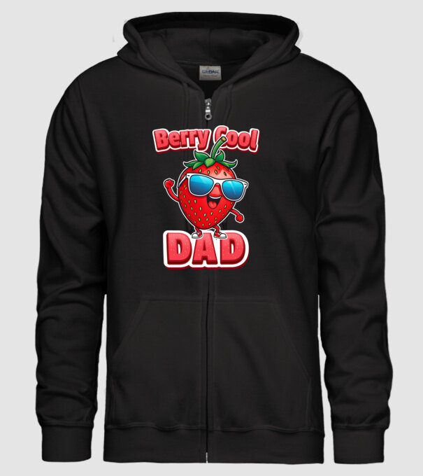 Berry Cool Dad Eper Napszemüvegben minta fekete pólón