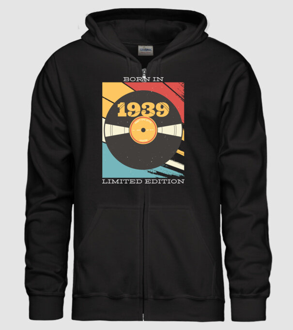 Born in 1939 Limited Edition Vynil Bakelit Retro minta fekete pólón