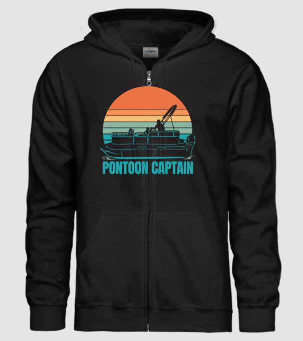Ponton kapitány minta fekete pólón