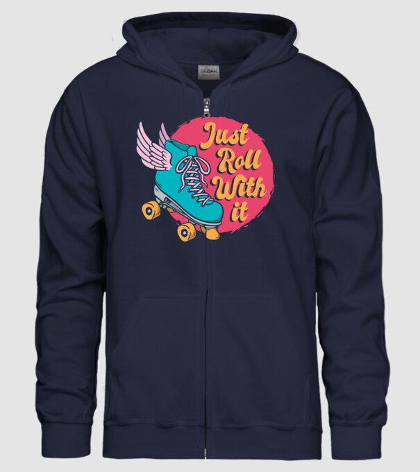 Just Roll with it - Görkoris minta sötétkék pólón