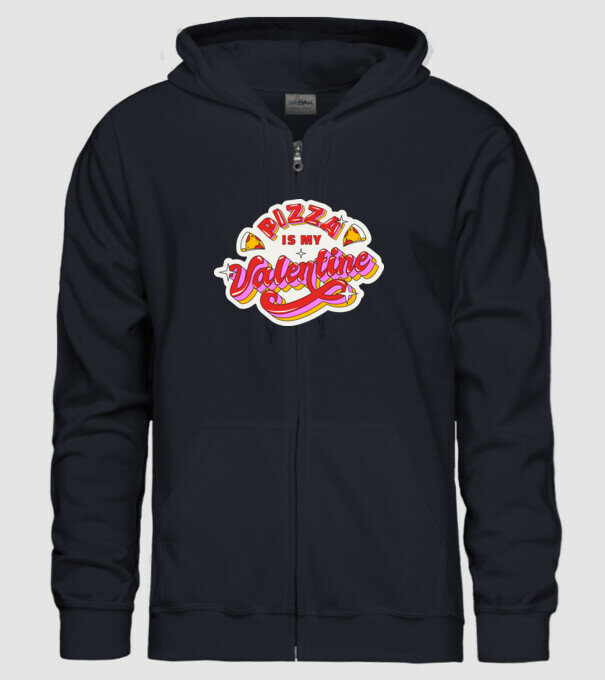 Pizza is my valentine minta sötétkék pólón