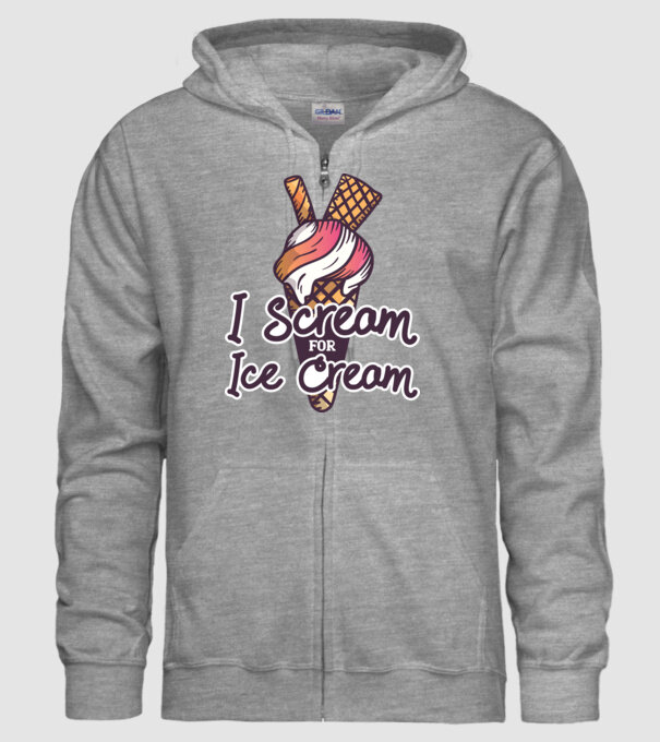 I Scream for Ice Cream minta szürke pólón