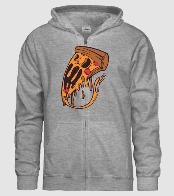 Pizza Horror minta szürke pólón