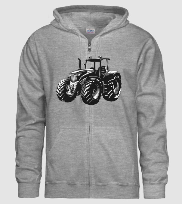 Traktor minta szürke pólón