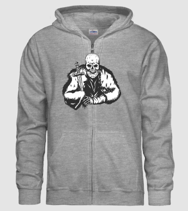 Viking Skull minta szürke pólón