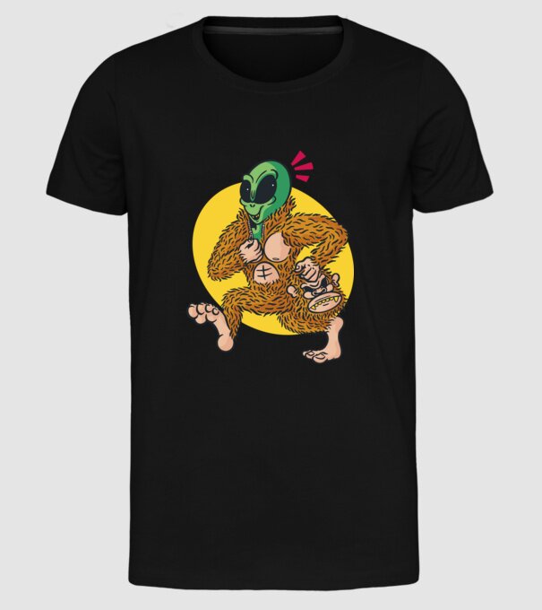 Alien Sassquatch  minta fekete pólón