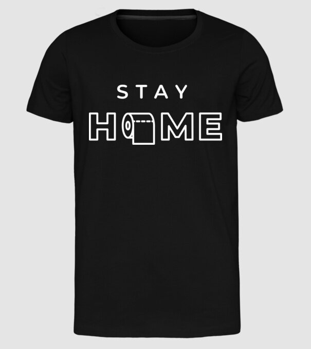 Stay home Wc papír minta fekete pólón
