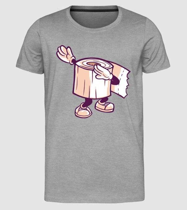 WC papír DAB minta szürke pólón