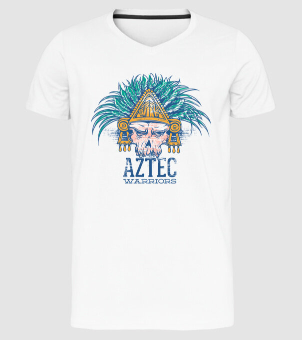 Aztec Warriors minta fehér pólón