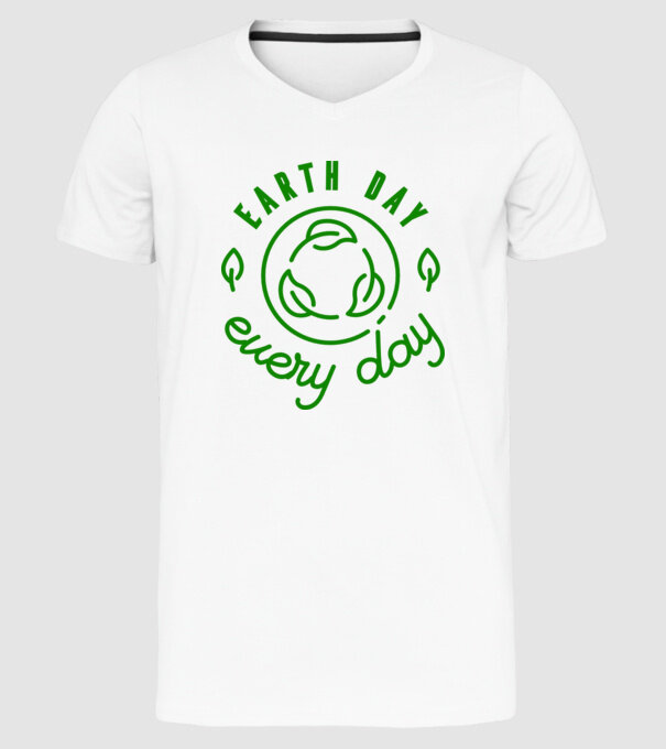 Earth Day Every Day - Föld napja minta fehér pólón