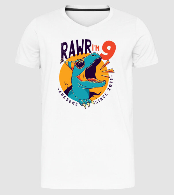 Rawr i'm 9 - awesome since 2011 minta fehér pólón