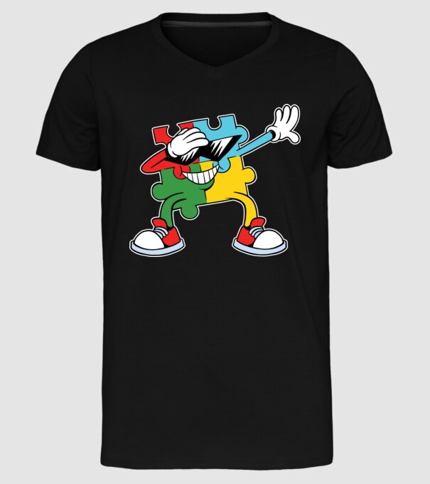 Autista DAB Puzzle minta fekete pólón
