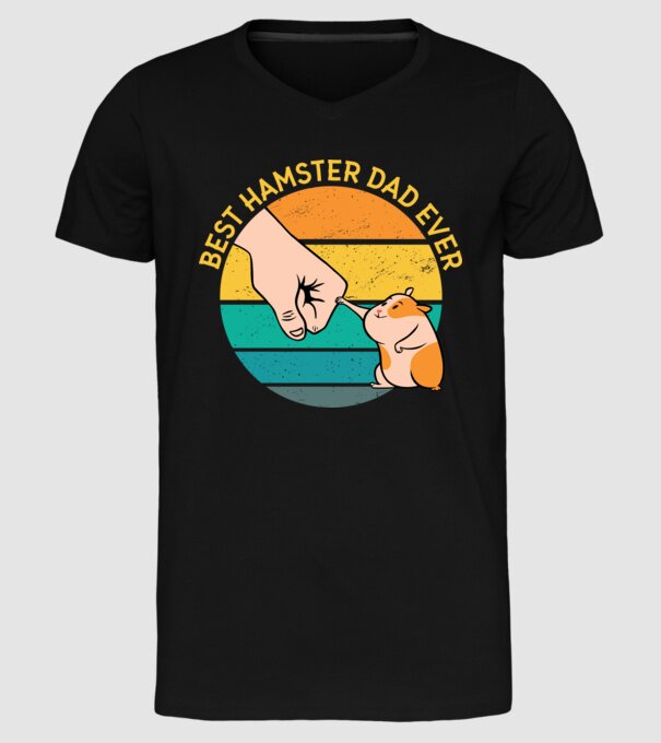 Best Hamster Dad Ever - Legjobb Hörcsögös Apa minta fekete pólón