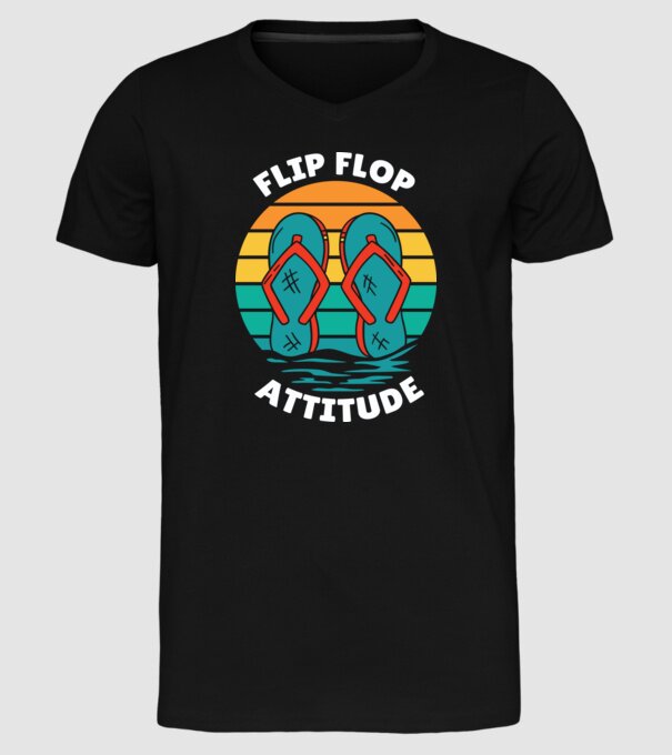 Flip Flop Attitude minta fekete pólón